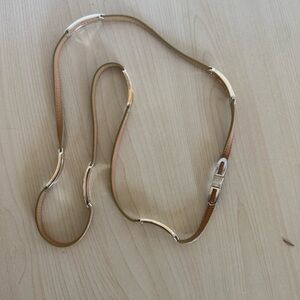 TOD’S Leather and Silver Skinny Belt